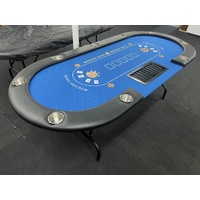 96&quot; Professional Fold Away Poker Table with Dealer Pit [BLUE] (Speed Felt )